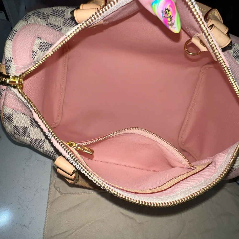 AUTHENTIC Louis Vuitton Damier Azur Tahitienne Speedy Bandoulière 30 w/ Strap - Picture 3 of 11